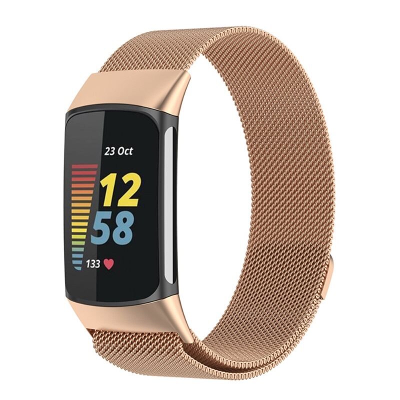Fitbit Charge 6 Milanese bandje Rosé goud - Elegante armband in luxueus design - Perfecte pasvorm