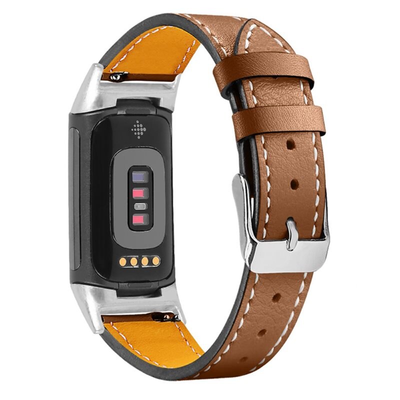 Fitbit Charge 5 Leren bandje Bruin - Mooi bandje van leer
