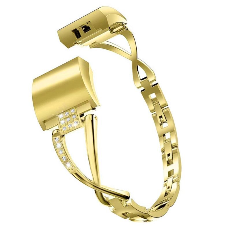 Fitbit Charge 5 Crystal Bracelet Gold - Luxe armband met elegant design - Horlogebandje voor dames