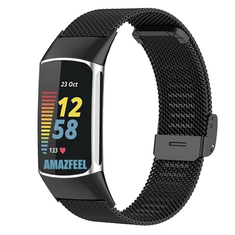 Fitbit Charge 5 Mesh Bracelet Zwart - Mooie armband met luxe ontwerp