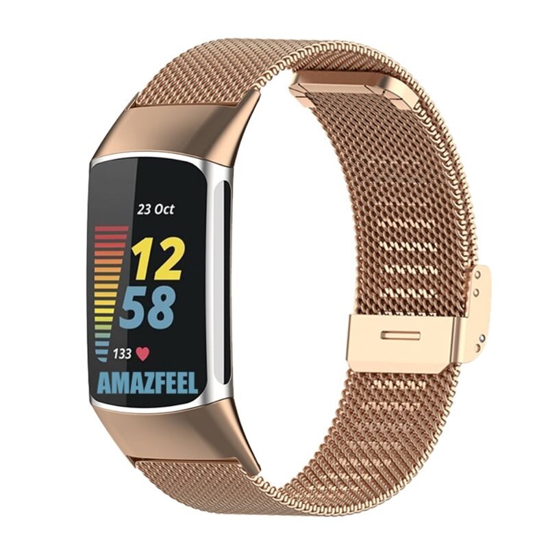 Fitbit Charge 5 Mesh Bracelet Rosé goud - Mooie armband met luxe ontwerp
