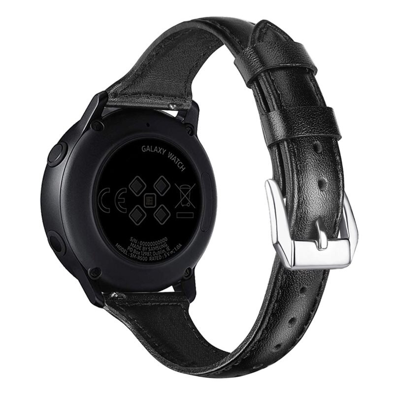Amazfit GTS 2 Mini Slim Leren bandje zwart - Klassieke armband van leer - Dames en heren