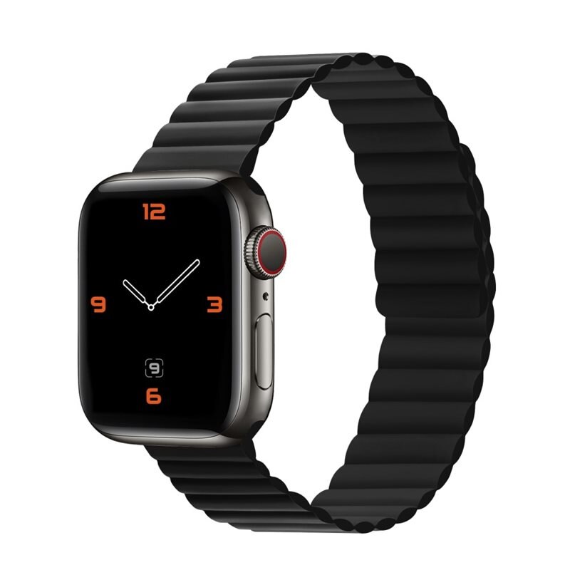 Apple Watch Series 10 46mm Magnetisch siliconen bandje zwart