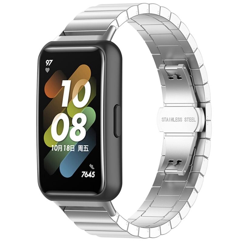 Huawei Band 7 Schakelarmband Zilver - Mooie roestvrij stalen armband - Heren en dames