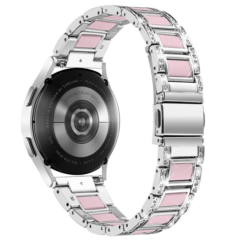 Coros Apex 2 Diamond Bracelet Silver Rose - Armband met glittersteentjes - Smartwatchbandje met diamandachtige steentjes