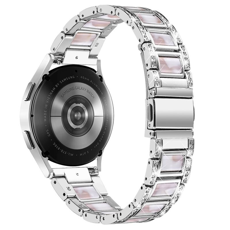 Coros Pace 2 Diamond Bracelet Silver Pearl - Armband met glittersteentjes - Smartwatchbandje met diamandachtige steentjes