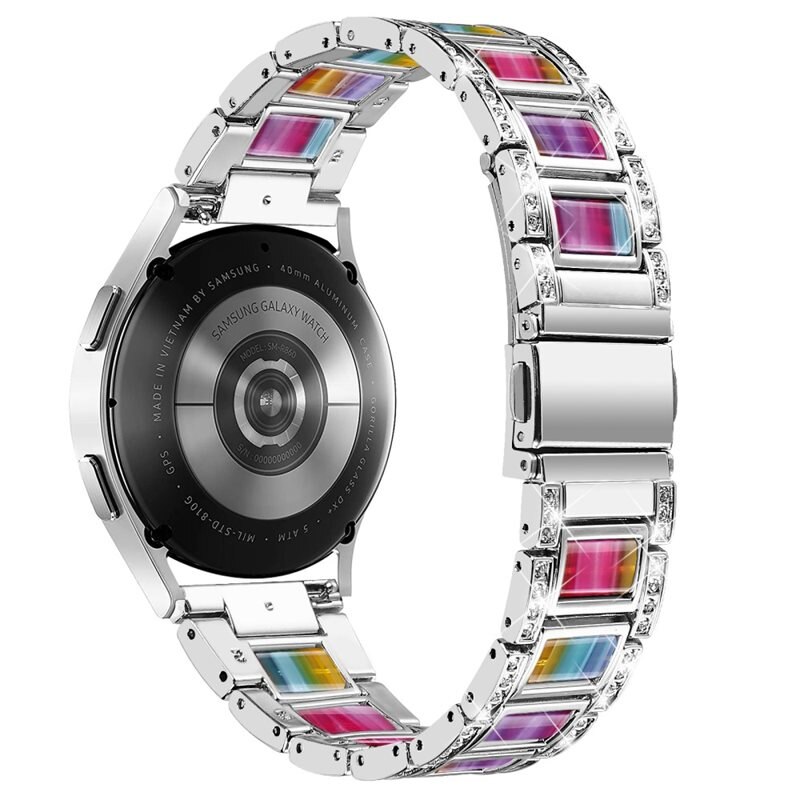 Coros Pace 2 Diamond Bracelet Silver Rainbow - Armband met glittersteentjes - Smartwatchbandje met diamandachtige steentjes