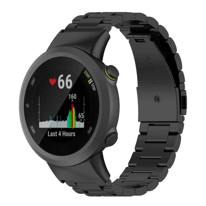 Garmin Forerunner 45 Metalen Armband Zwart - Klassieke roestvrijstalen schakelarmband - Stijlvol design