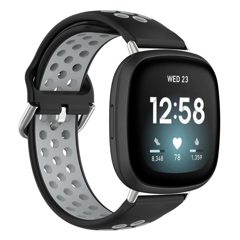 Fitbit Versa 4 Sport Siliconen bandje Zwart - Perfect bandje om te sporten - Training dames en heren