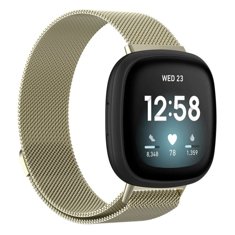 Fitbit Sense/Versa 3 Milanese bandje Goud - Elegante armband in luxueus design - Perfecte pasvorm