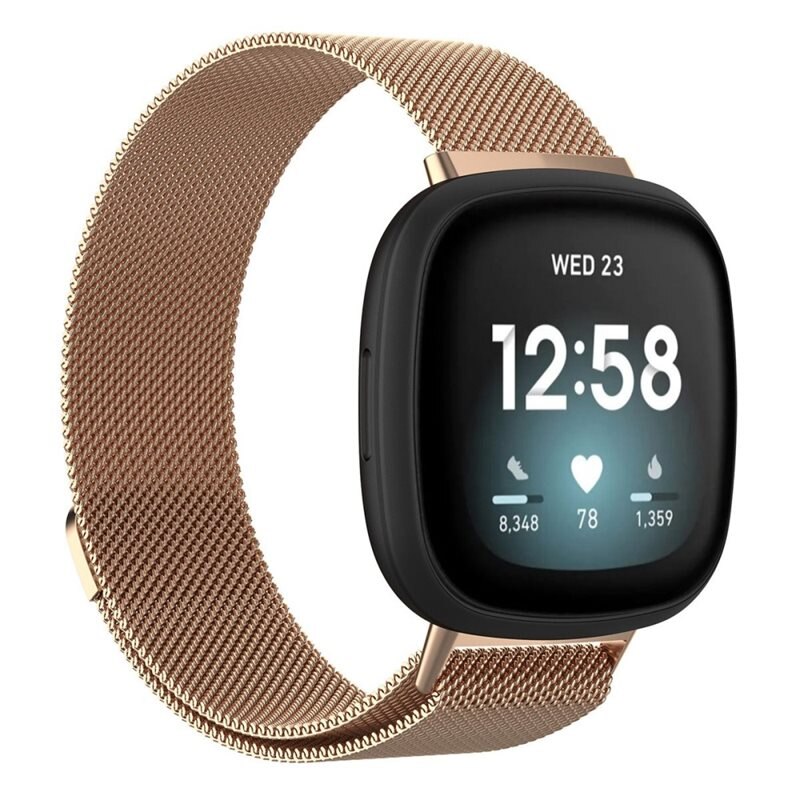 Fitbit Versa 4 Milanese bandje Rosé goud - Elegante armband in luxueus design - Perfecte pasvorm