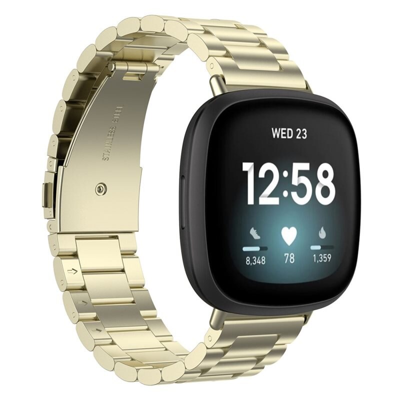 Fitbit Sense 2 Metalen Armband Goud - Klassieke roestvrijstalen schakelarmband - Stijlvol design