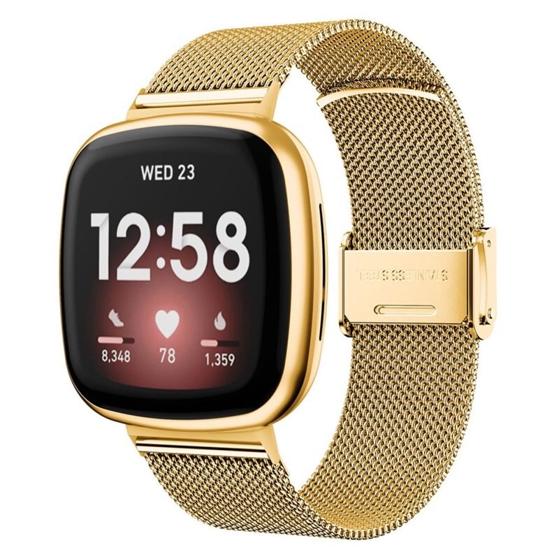 Fitbit Versa 3/Sense Armband Mesh Gold - Mooie armband met luxe ontwerp