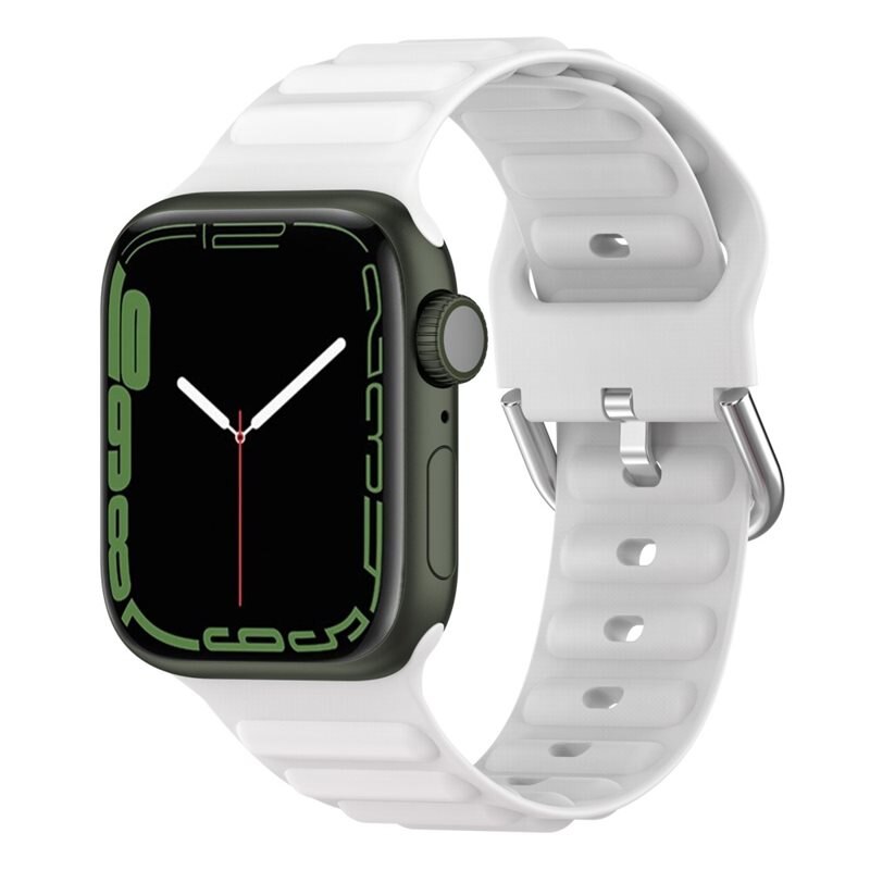 Apple Watch 45mm Series 9 Resistant Siliconen bandje wit
