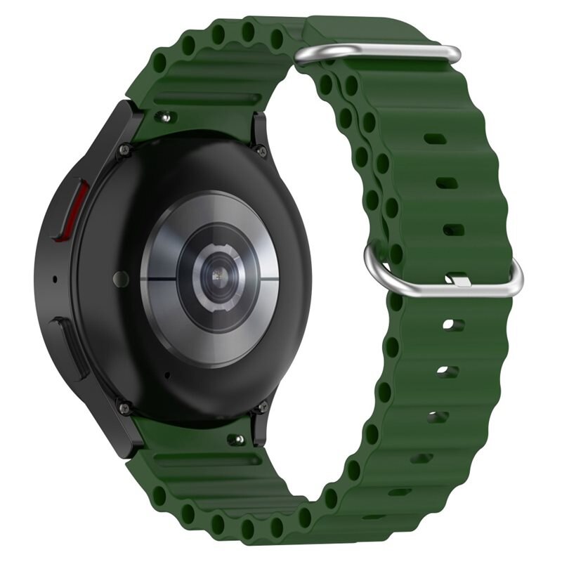 Samsung Galaxy Watch 4 44mm Full Fit Resistant Siliconen bandje, donkergroen