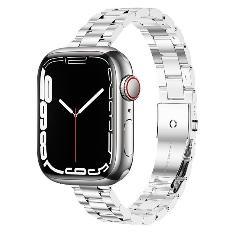 Apple Watch SE 44mm Slim Metalen Armband zilver
