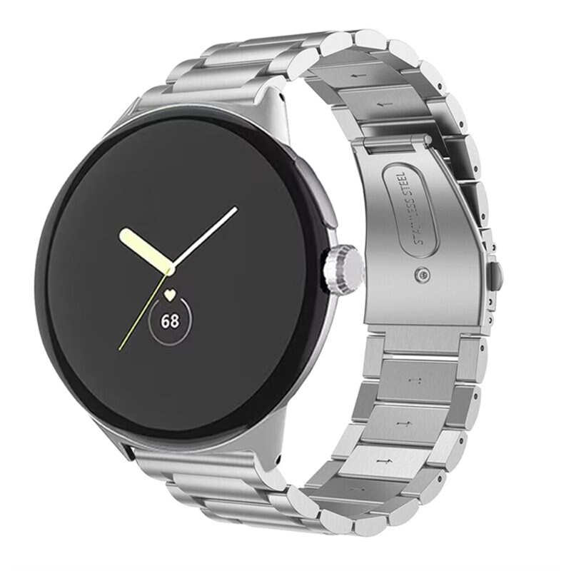 Google Pixel Watch 3 41mm Metalen Armband Zilver - Klassieke roestvrijstalen schakelarmband - Stijlvol design