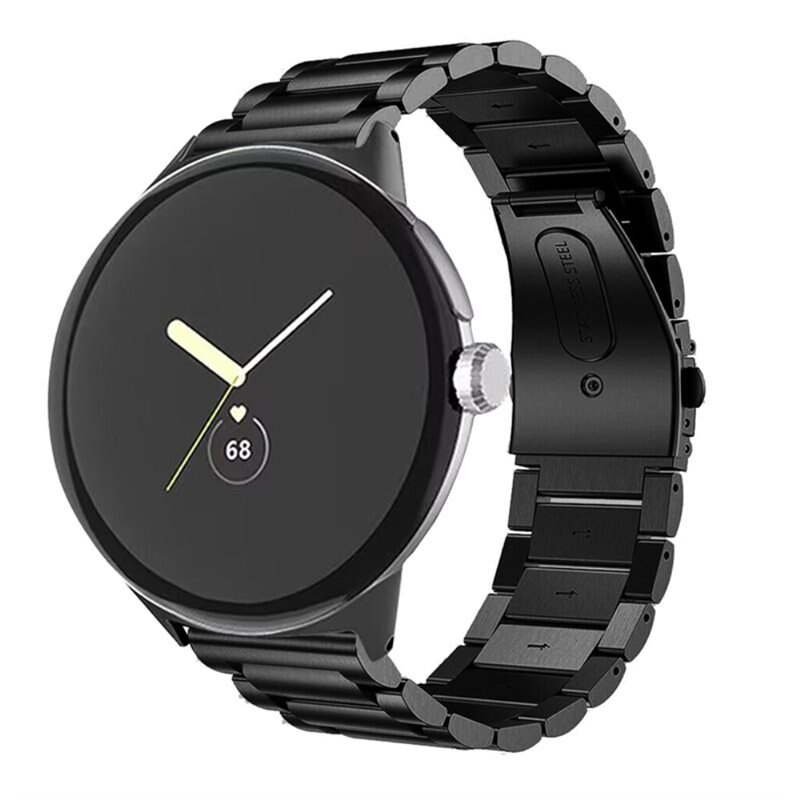 Google Pixel Watch 2 Metalen Armband Zwart - Klassieke roestvrijstalen schakelarmband - Stijlvol design