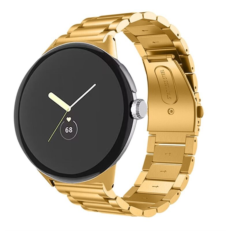 Google Pixel Watch 3 45mm Metalen Armband Goud - Klassieke roestvrijstalen schakelarmband - Stijlvol design