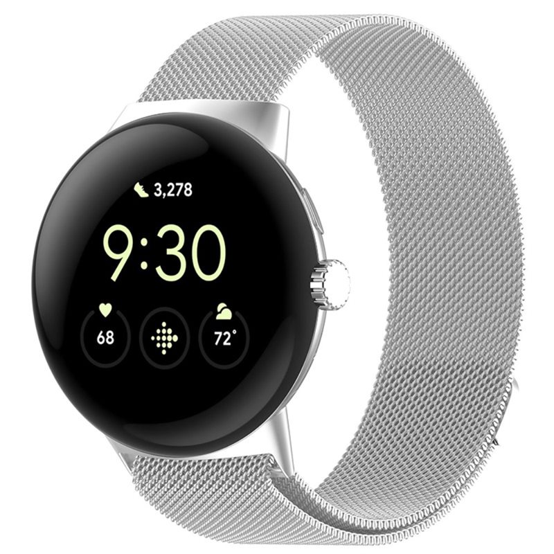Google Pixel Watch 3 45mm Milanese bandje Zilver - Elegante armband in luxueus design - Perfecte pasvorm