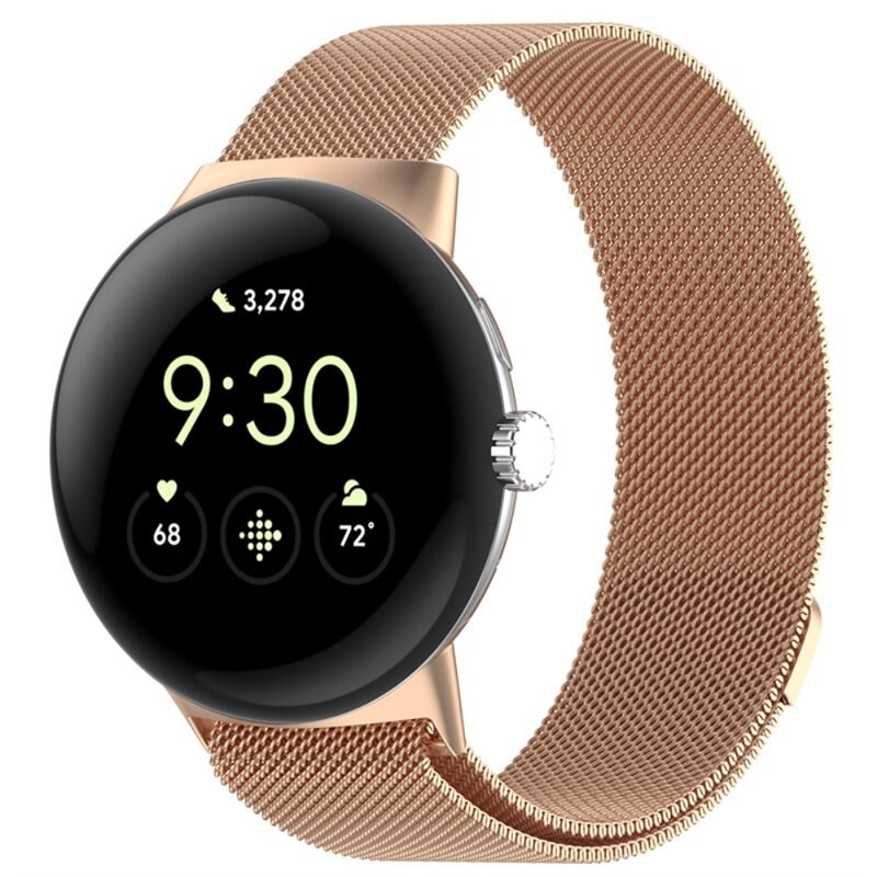 Google Pixel Watch 3 41mm Milanese bandje Rosé goud - Elegante armband in luxueus design - Perfecte pasvorm