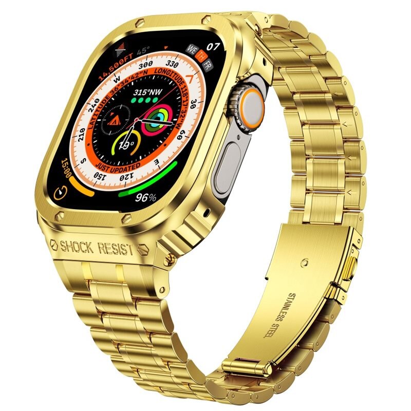 Apple Watch 45mm Series 7 Full Metal Armband goud