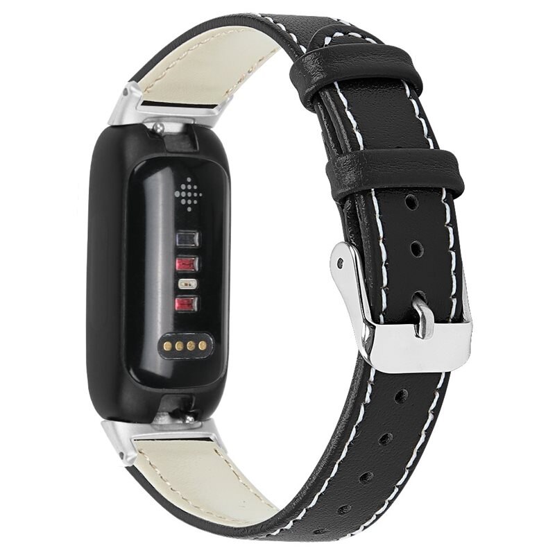 Fitbit Inspire 3 Leren bandje Zwart - Mooi bandje van leer