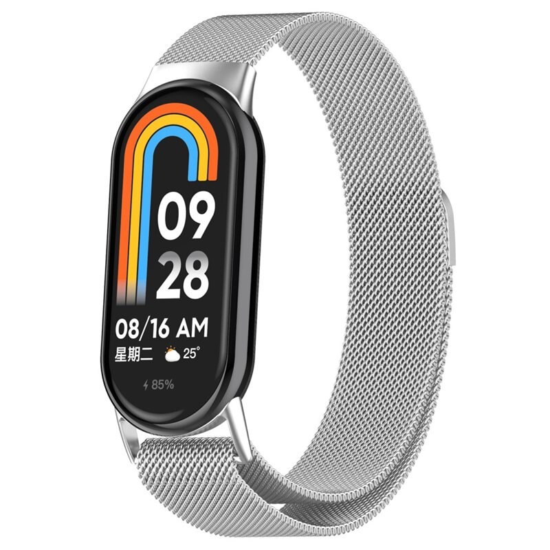 Xiaomi Mi Band 9 Milanese bandje Zilver - Elegante armband in luxueus design - Perfecte pasvorm