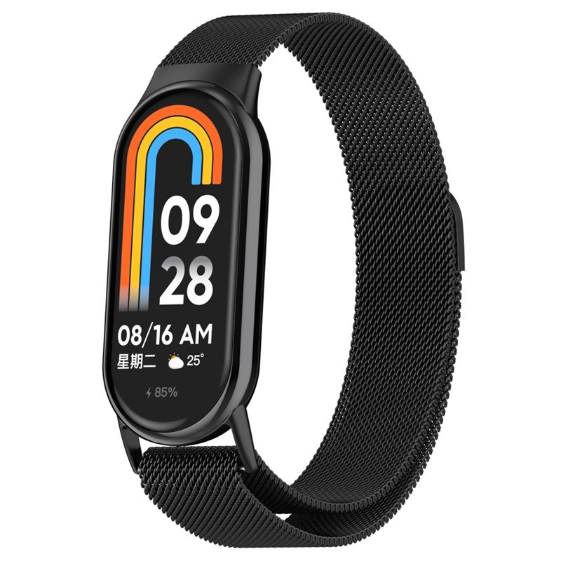 Xiaomi Smart Band 8 Milanese bandje Zwart - Elegante armband in luxueus design - Perfecte pasvorm