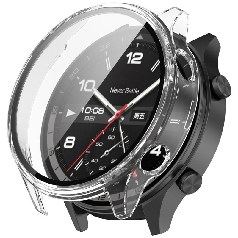Full Cover Case OnePlus Watch 2R Transparant - Bescherm je smartwatch tegen slijtage en beschadigingen - Volledige dekking