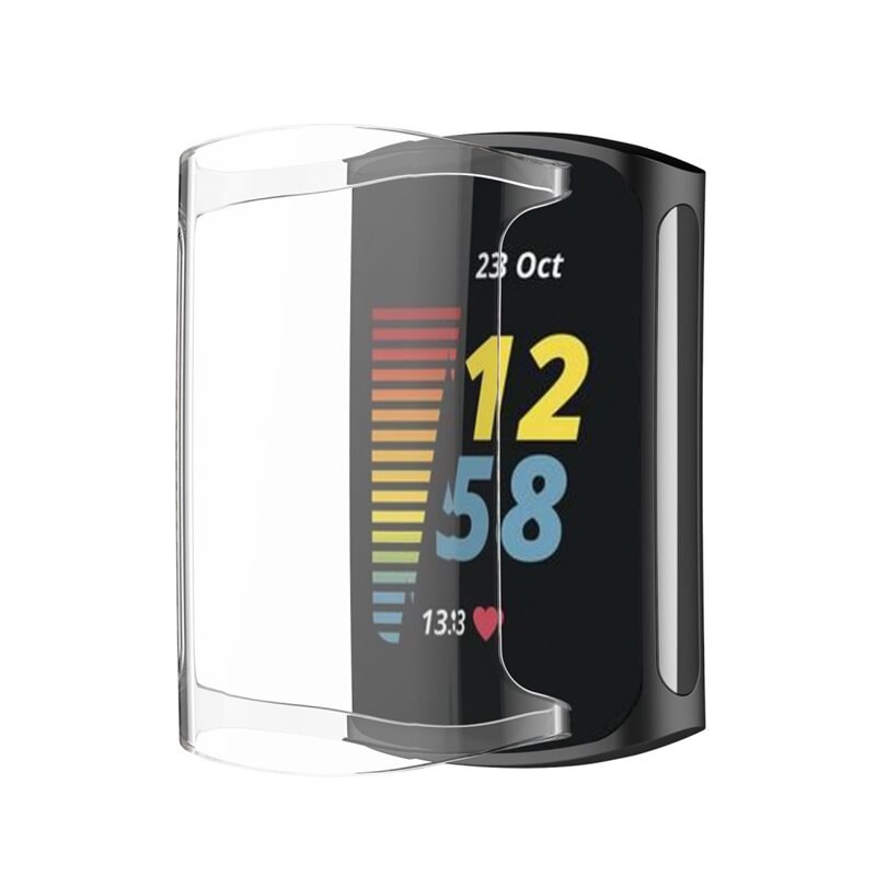 Fitbit Charge 5 Backcover hoesje transparant - Beschermend bumperhoesje voor smartwatch