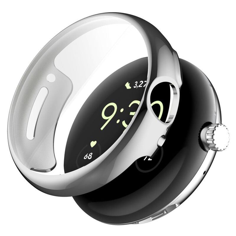 Full Protection Hoesje Google Pixel Watch 3 45mm zilver - Volledige bedekking voor je slimme horloge