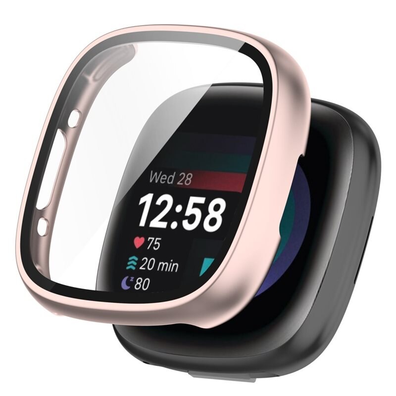 Full Cover Case Fitbit Sense 2 Rosé goud - Bescherm je smartwatch tegen slijtage en beschadigingen - Volledige dekking