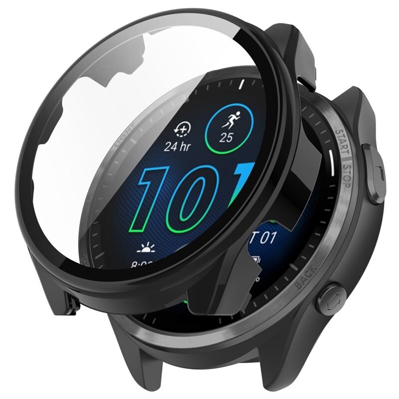 Full Cover Case Garmin Forerunner 965 Zwart - Bescherm je smartwatch tegen slijtage en beschadigingen - Volledige dekking