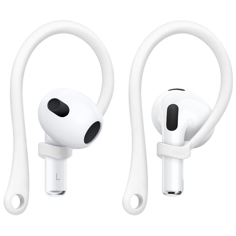 Imak Earhook Apple AirPods 3 wit - Raak je oortjes niet kwijt - Sporthaakjes - Training