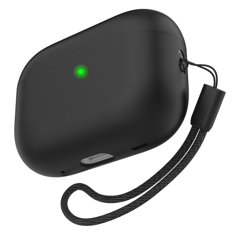 Ahastyle Apple AirPods Pro 2 Silicone Handstrap Case Zwart