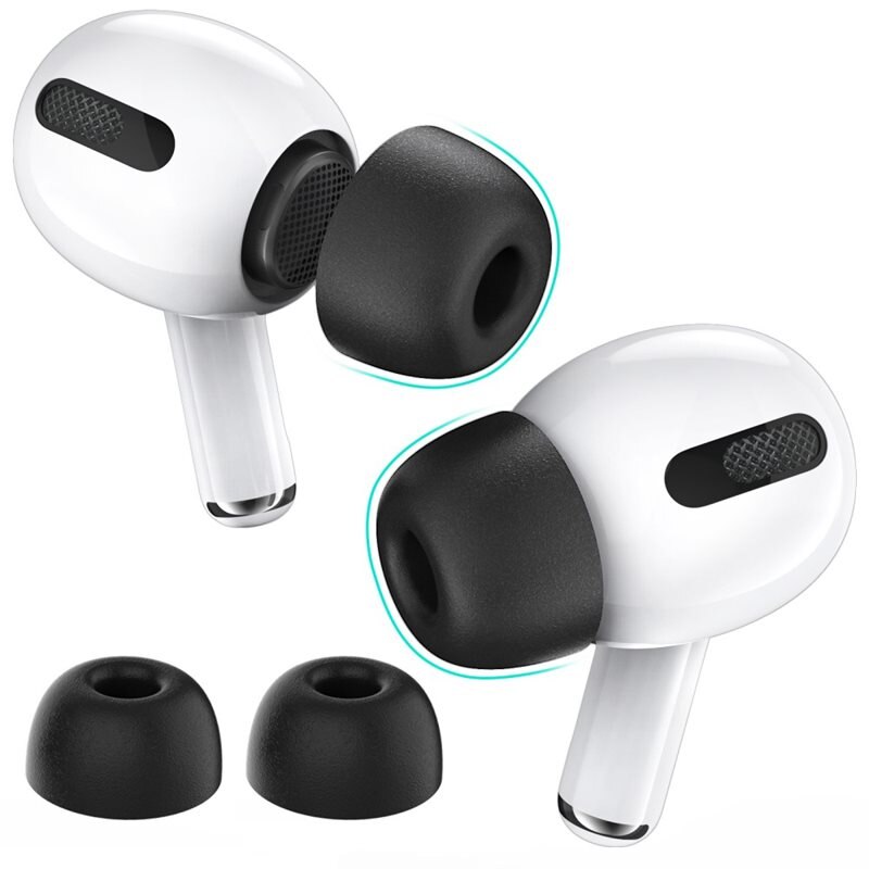 Ahastyle Memory Foam Ear Tips AirPods Pro 2 zwart (Large) - Oorkussen - Oorkussentjes - Vervangen oordopje