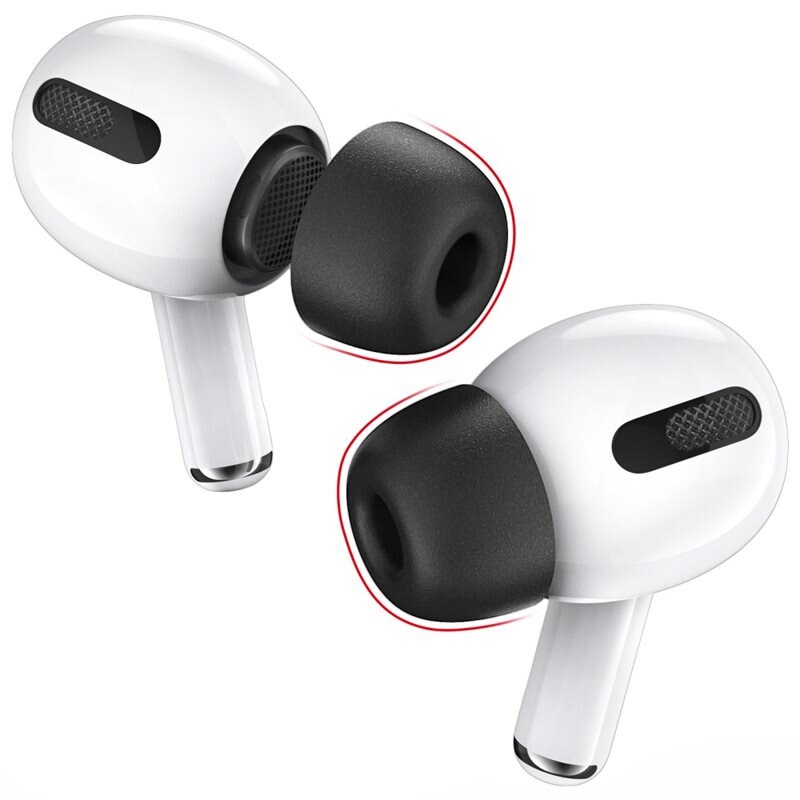 Ahastyle Memory Foam Ear Tips (3-pack) AirPods Pro zwart (Medium) - Oorkussen - Oorkussentjes - Vervangen oordopje