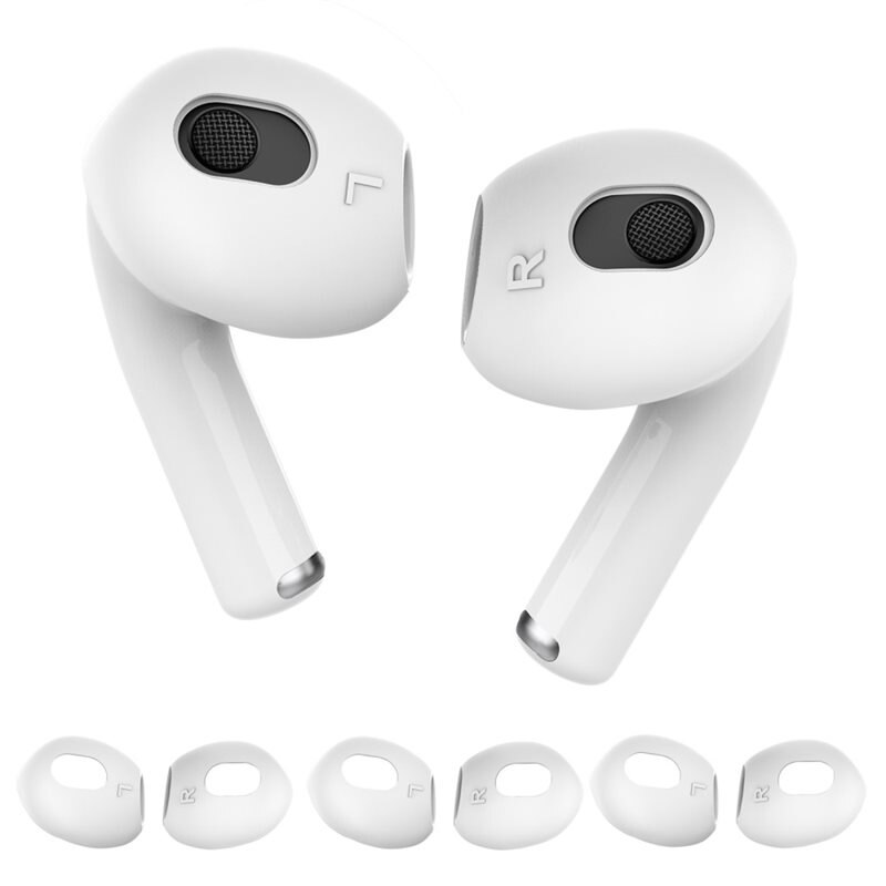 Ahastyle AirPods 3 Earpads Siliconen (3-pack) wit - Oorkussen - Oorkussentjes - Vervangen oordopje