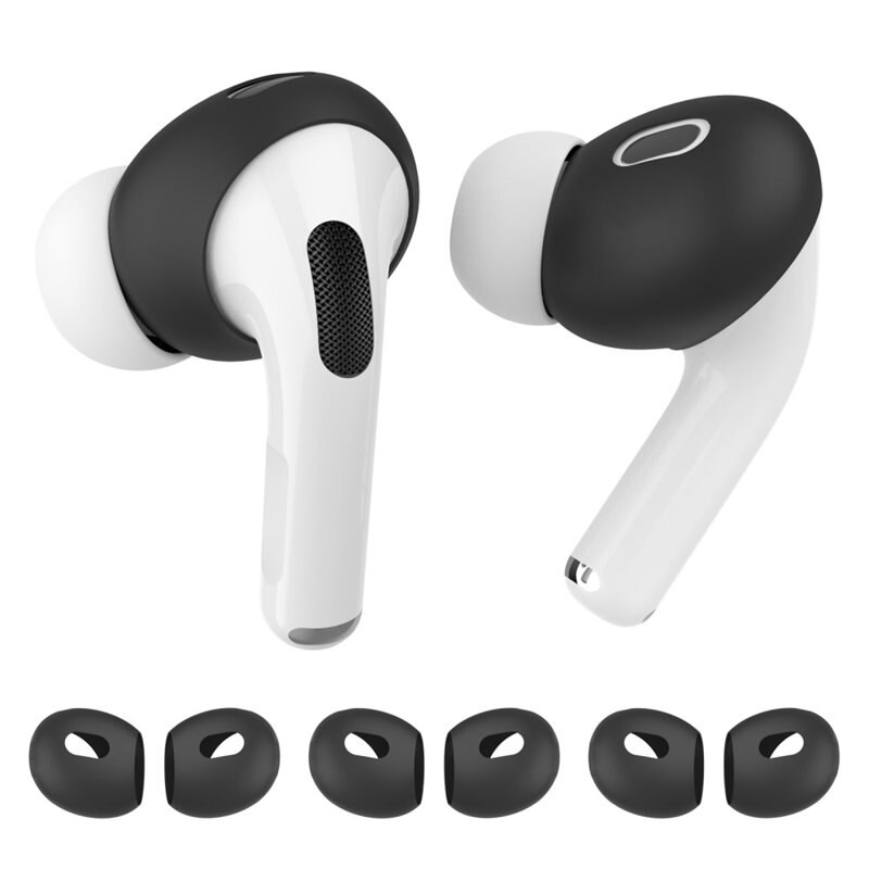 Ahastyle AirPods Pro 2 Earpads Siliconen (3-pack) zwart - Oorkussen - Oorkussentjes - Vervangen oordopje