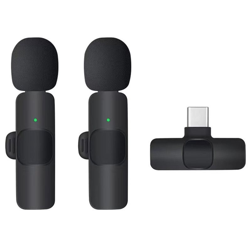 2 Draadloze microfoons met USB-C-ontvanger zwart