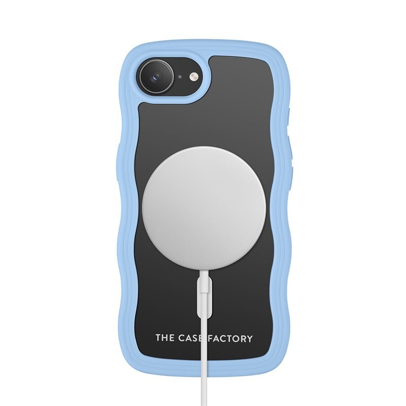 The Case Factory The Wave Mag Case iPhone 16e Blauw