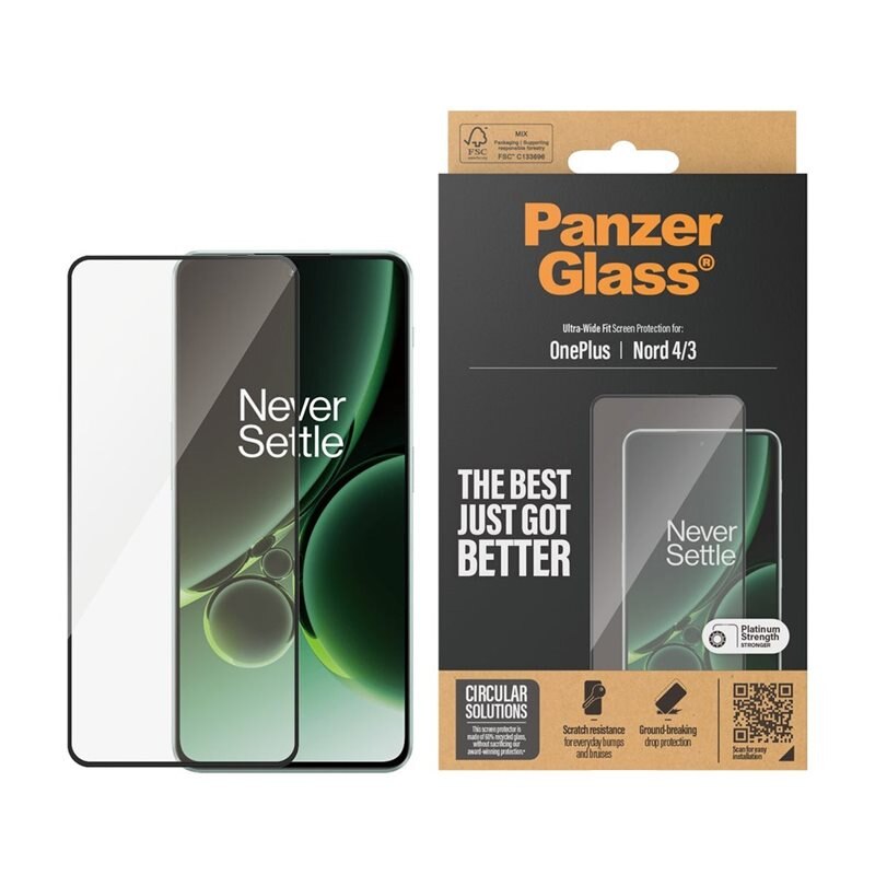 PanzerGlass OnePlus Nord 4 Screen Protector Ultra Wide Fit - Schermbeschermer met onovertroffen kwaliteit. De beste bescherming voor je scherm