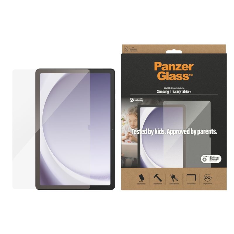 PanzerGlass Samsung Galaxy Tab A9 Plus Screen Protector Ultra Wide Fit - Beschermglas van gehard glas