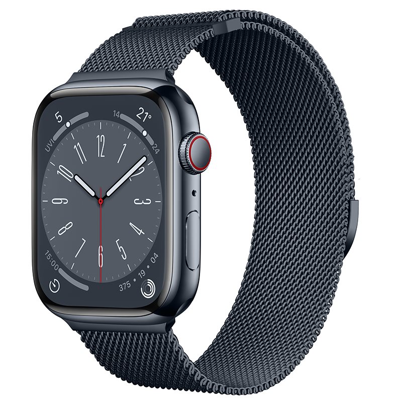 Apple Watch Series 10 46mm Milanese bandje Midnight