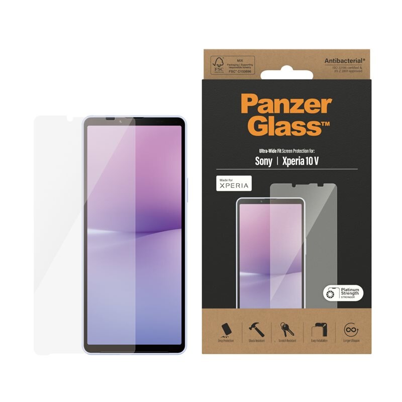 PanzerGlass Sony Xperia 10 V Screen Protector Ultra Wide Fit - Schermbeschermer met onovertroffen kwaliteit. De beste bescherming voor je scherm