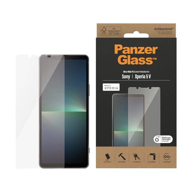 PanzerGlass Sony Xperia 5 V Screen Protector Ultra Wide Fit - Schermbeschermer met onovertroffen kwaliteit. De beste bescherming voor je scherm