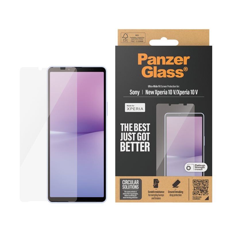 PanzerGlass Sony Xperia 10 VI Screen Protector Ultra Wide Fit - Schermbeschermer met onovertroffen kwaliteit. De beste bescherming voor je scherm