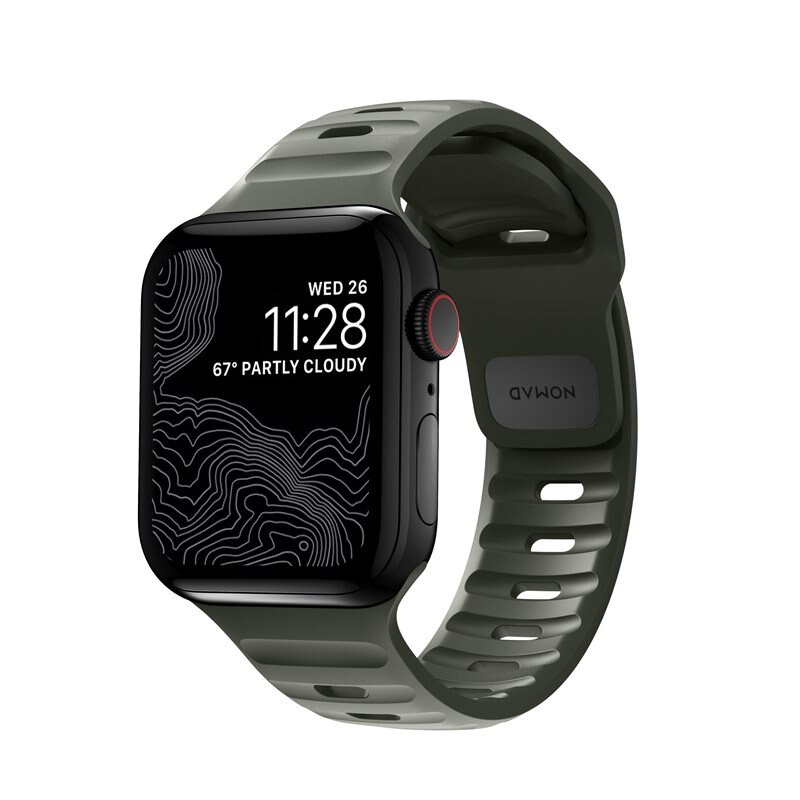 Nomad Sport Band Apple Watch SE 40mm Ash Green - Sportieve armband van hoge kwaliteit - Heren bandje