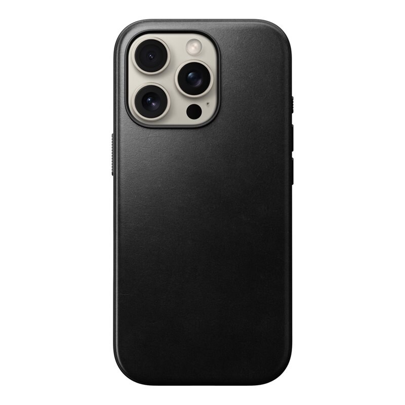 Nomad Modern Case Horween Leather MagSafe iPhone 16 Pro Black - Beschermend hoesje van echt leer